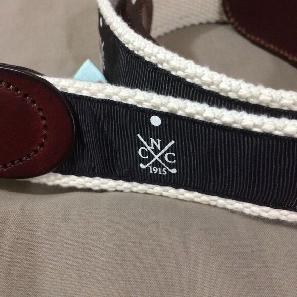 Gells Newtown CT Country Club Golf Belt Size 36 Canvas Leather NCC 1915 New - Picture 2 of 6